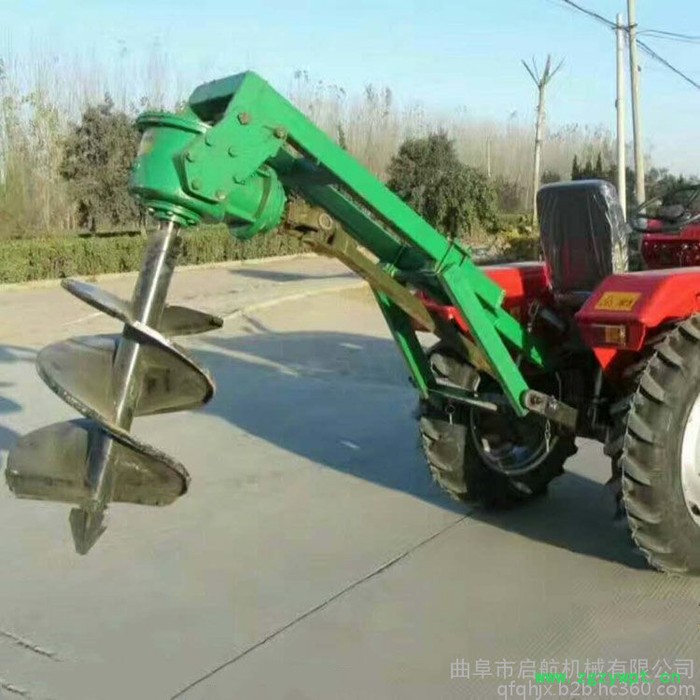 浙江山药地钻机 手推带轮挖坑机 启航独轮手推车挖坑机图5