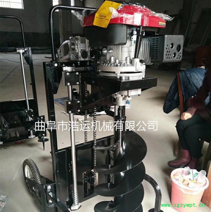 浩运工厂直销性能稳定大棚埋桩山药种植打孔机 汽油打坑机 小型手提式挖坑机图6