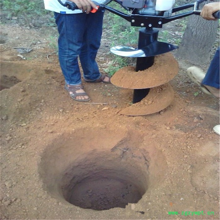 手提式工程打桩立柱钻眼机 药材种植挖坑机 生产手推独轮植树挖坑机厂家图8