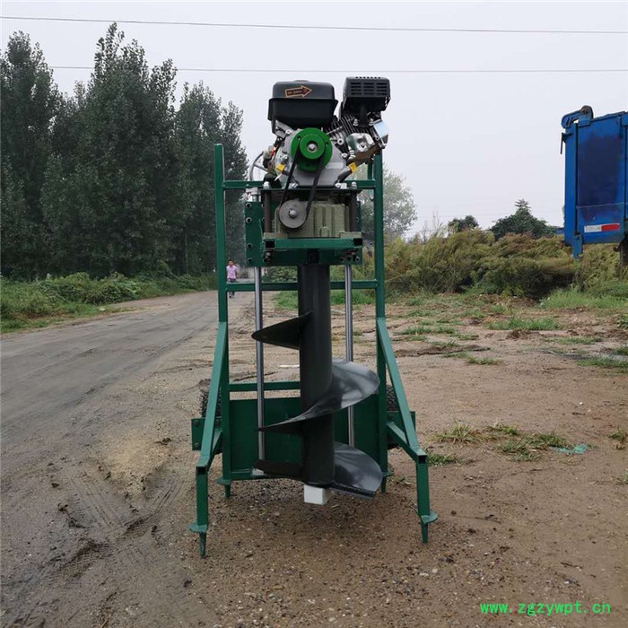 手提式工程打桩立柱钻眼机 药材种植挖坑机 生产手推独轮植树挖坑机厂家图4