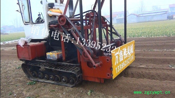 益丰双沟双钻头伸缩山药开沟机价格视频图6