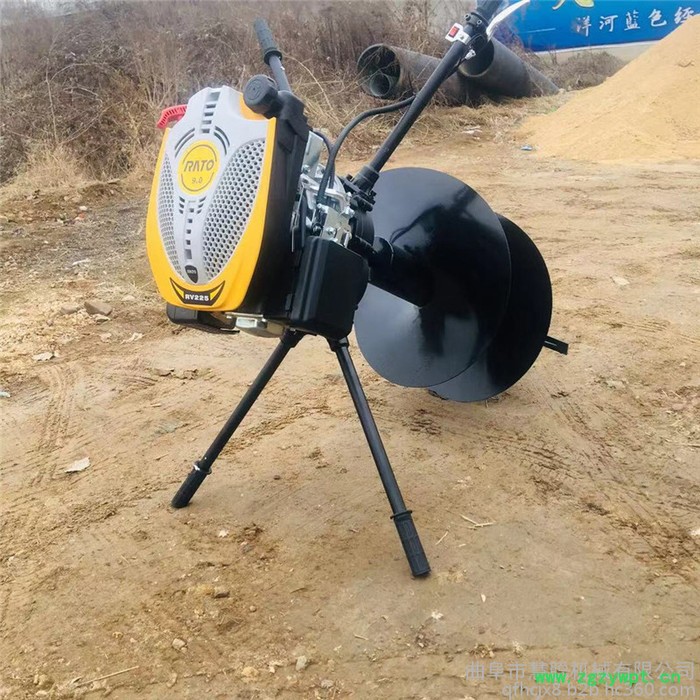 汽油便携式植树挖坑机 山药种植打孔机 慧聪机械手提打坑机图6