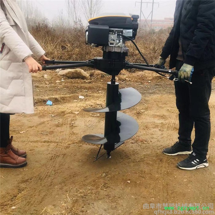 汽油便携式植树挖坑机 山药种植打孔机 慧聪机械手提打坑机图5
