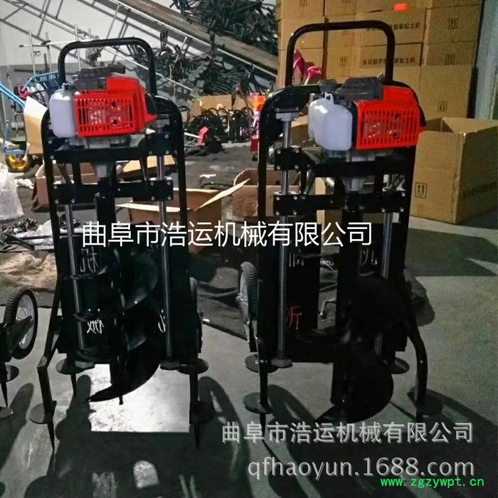 浩运带架子挖坑机 农田山药种植钻孔机 轻便手提挖坑机 深坑立柱1.5米深汽油挖坑机图3