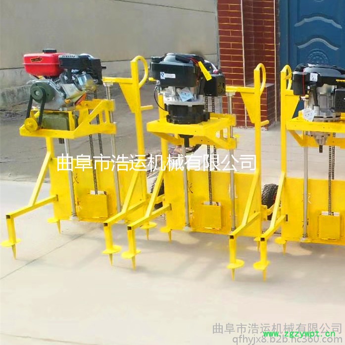 浩运带架子挖坑机 农田山药种植钻孔机 轻便手提挖坑机 深坑立柱1.5米深汽油挖坑机图4