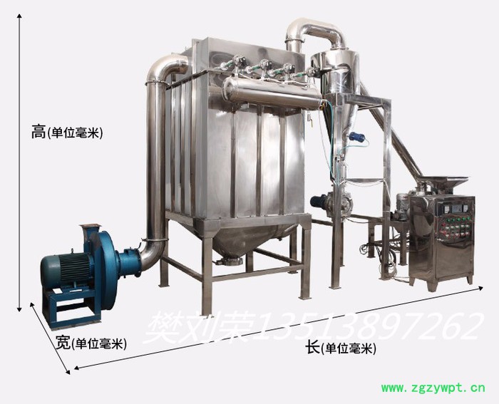 旭朗中药材超微粉碎机组多功能磨粉机商用大型工业除尘打粉机图2