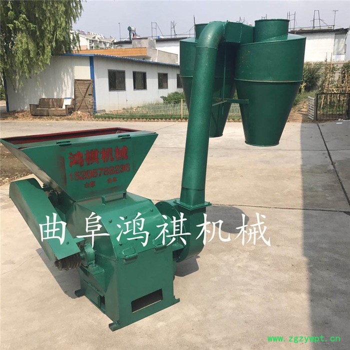 鸿祺自动进料芦苇粉碎机 自吸式中药粉碎磨粉机 多功能秸秆粉碎机图6