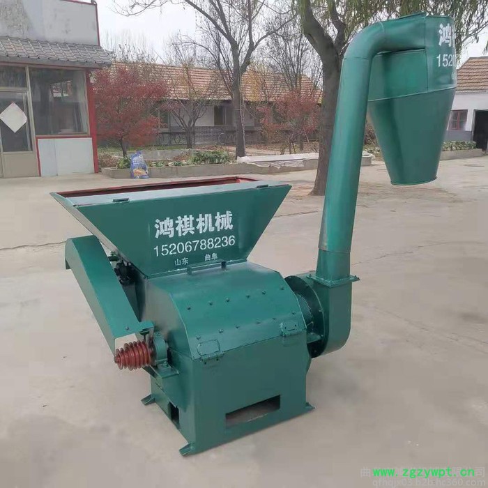 鸿祺自动进料芦苇粉碎机 自吸式中药粉碎磨粉机 多功能秸秆粉碎机图7