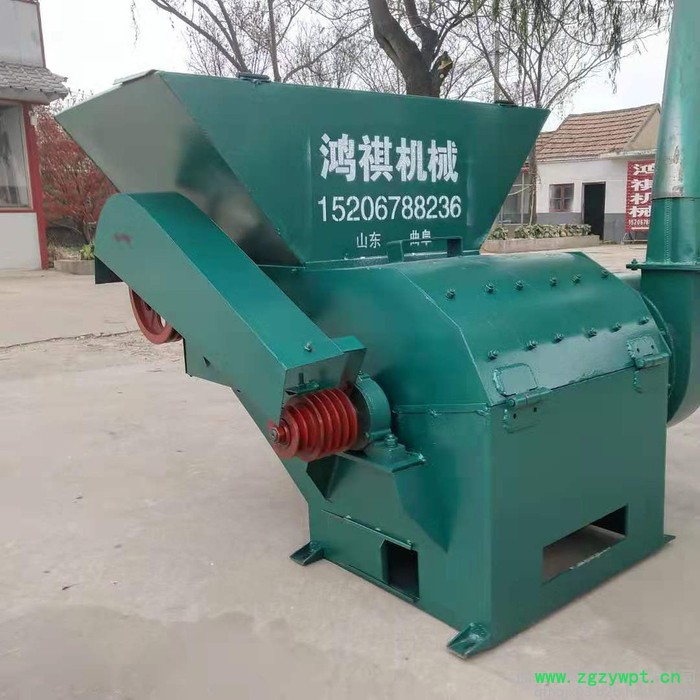 鸿祺自动进料铡草粉碎机 秸秆粉碎颗粒机 中草药粉碎机型号图4