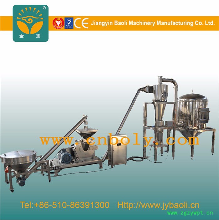 金宝JB-30/40/50/60/80 化肥农药粉碎机  江阴专用不锈钢化肥农药旋风脉冲出料无尘粉碎机组厂家研磨设备图2