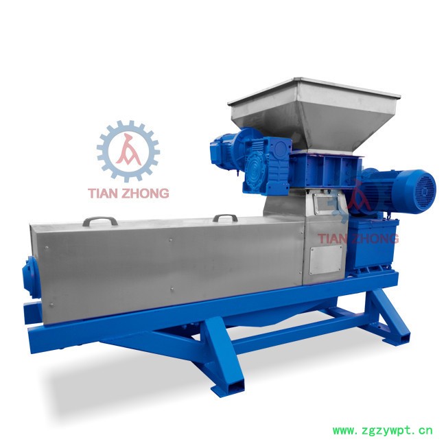 河南天众药材树叶螺旋压榨脱水机、中药材粉碎脱水机、药材压滤设备 破碎压榨一体机图3