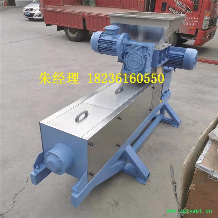 河南天众药材树叶螺旋压榨脱水机、中药材粉碎脱水机、药材压滤设备 破碎压榨一体机图5