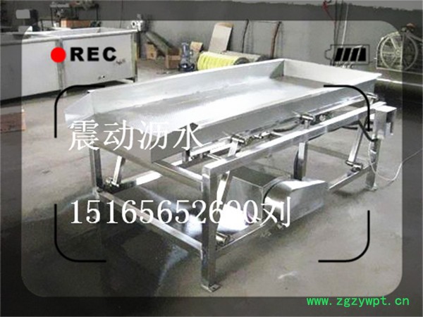 全不锈钢振动筛，食品专用振动沥水机，网带式药材振动沥水设备