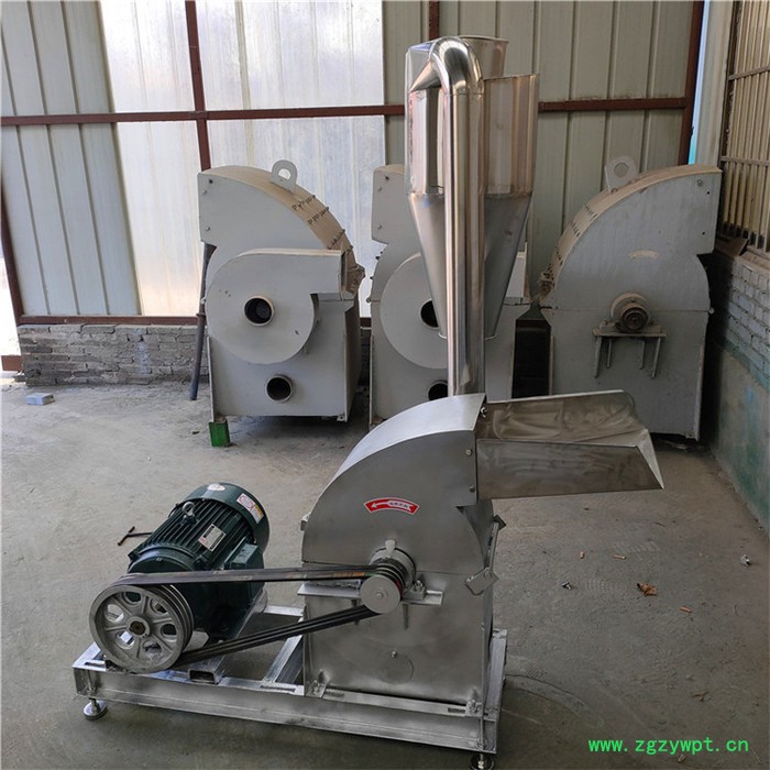 大型木薯鱼骨打粉机 中药材304材质粉碎机产量大 旋风除尘图4