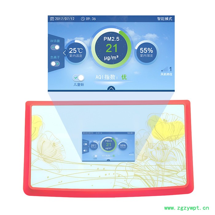 捷菲特KJ8A智能高效FFU空气净化器母婴卧室办公室网吧棋牌室健身房幼儿园除甲醛雾霾花粉二手烟异味紫外线杀菌新风系统静音图2