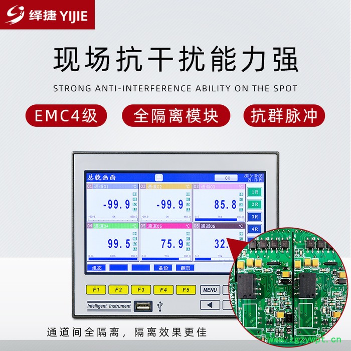 绎捷R7600 无纸记录仪 7英寸彩屏压力液位温度记录仪usb数据图2