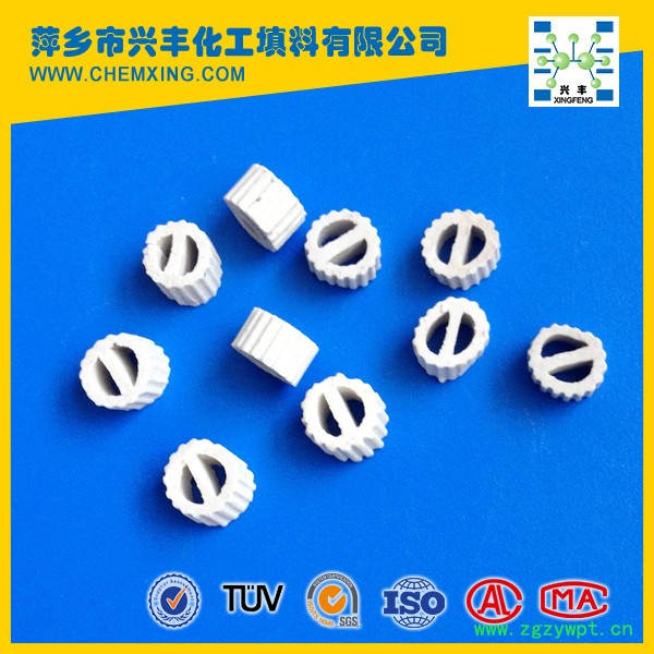 兴丰 陶瓷散堆勒辛环、催化剂载体支撑陶瓷带齿填料图6