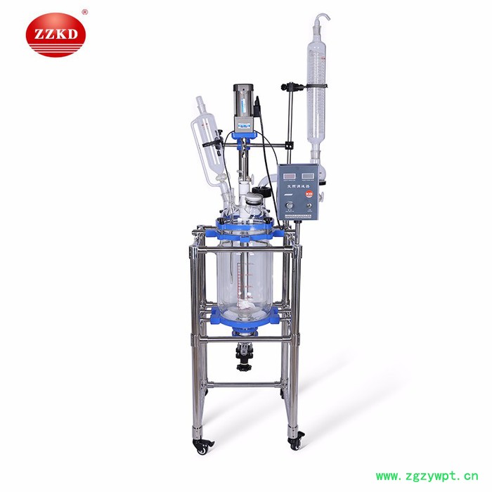 郑州科达S-10L玻璃反应釜价格-10升双层玻璃反应釜 实验室反应器图3