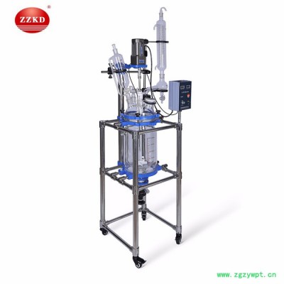 郑州科达S-10L玻璃反应釜价格-10升双层玻璃反应釜 实验室反应器