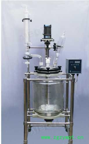 上海双层玻璃反应釜 10L玻璃反应釜 双层玻璃反应器 反应釜图2