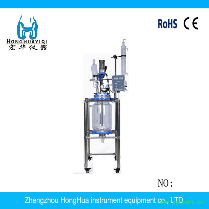 供应宏华仪器 黄岛/即墨市/胶州市/平度市/莱西市F-50L单层玻璃反应釜/化工玻璃反应釜/化工反应罐/单层反应器图5