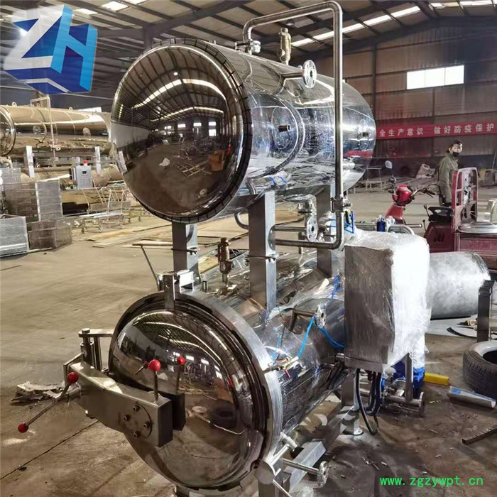 众惠工贸500*800双层罐头鸭蛋杀菌锅真空食品高压灭菌设备粽子玉米熟食灭菌釜图2