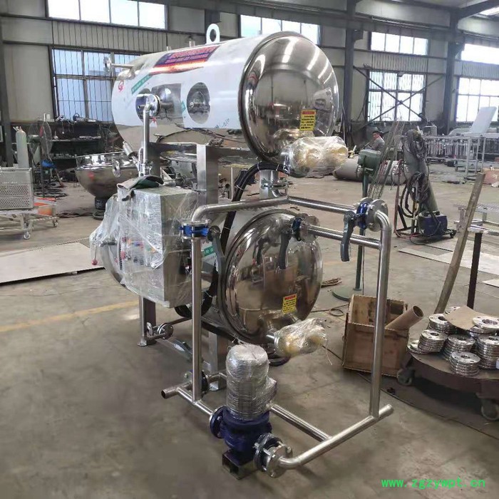 星科 江西熏肉制品灭菌锅 海参反压蒸煮杀菌锅  全自动商用双锅并联水浴高温高压灭菌设备图2