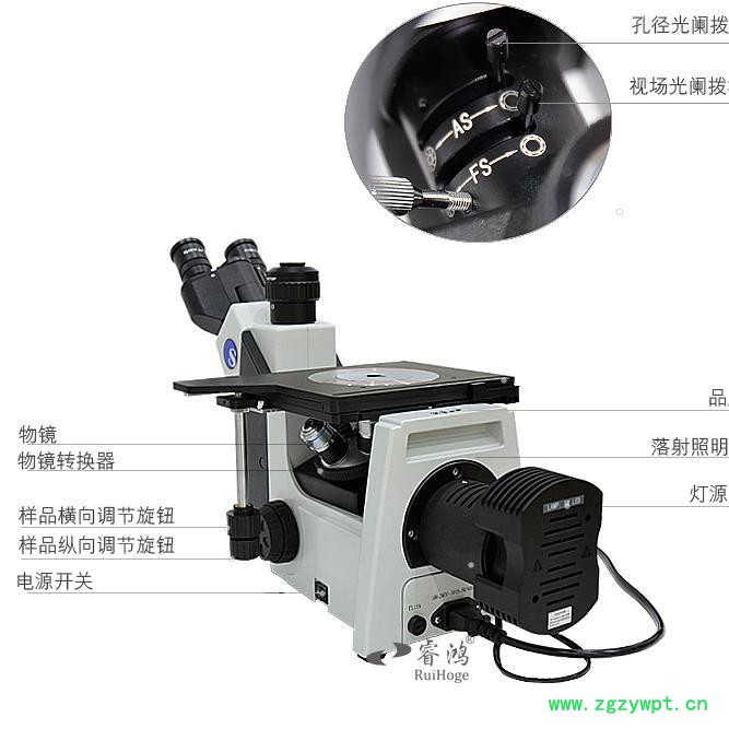 睿鸿倒置金相/**4xc看金属表面分析测量1000倍半导体材料蓝宝石陶瓷偏光看活体细菌  工业显微镜 倒置显微镜图7