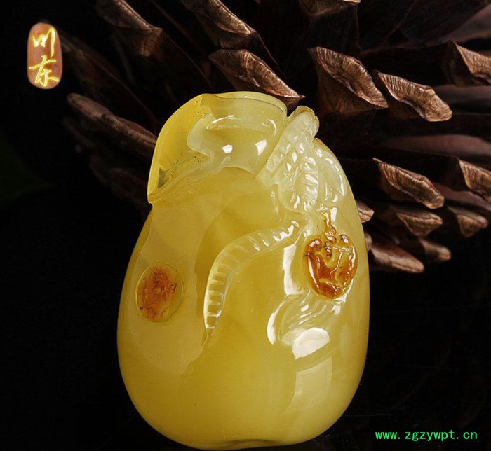 川东珠宝天然琥珀项链吊坠子 无优化琥珀原石蜜蜡挂件112-1图2