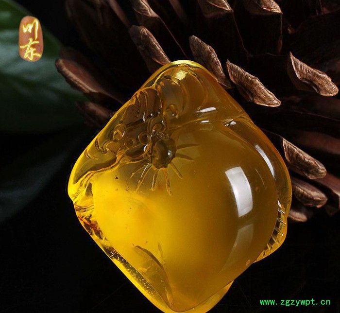 川东珠宝天然琥珀项链吊坠子 无优化琥珀原石蜜蜡挂件112-1图3