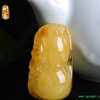 琥珀蜜蜡吊坠 **无优化琥珀蜜蜡鸡油黄雕刻件保真246