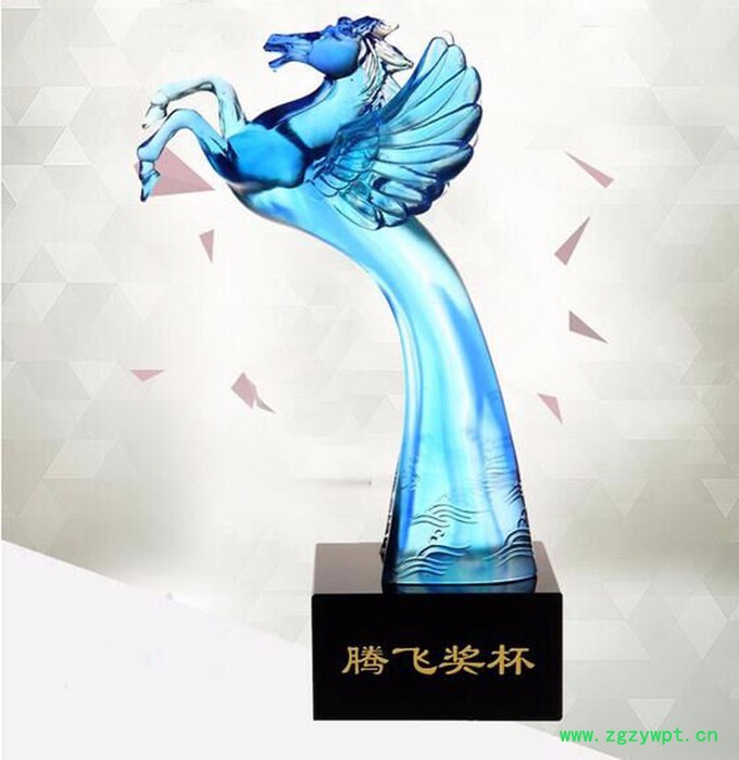 广州琉璃奖杯工厂定制大展宏图精鹰琉璃奖杯，琥珀色 琉璃奖杯制作 琉璃工艺品图8