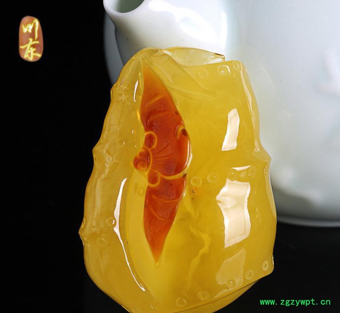 川东琥珀蜜蜡挂件 无优化老蜜蜡雕刻吊坠人物41-45图3