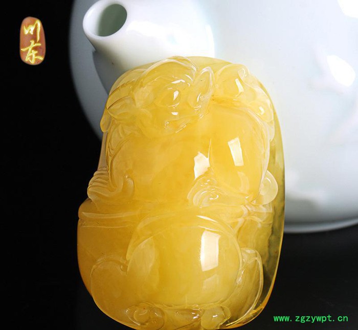 川东琥珀蜜蜡挂件 无优化老蜜蜡雕刻吊坠人物41-45图2