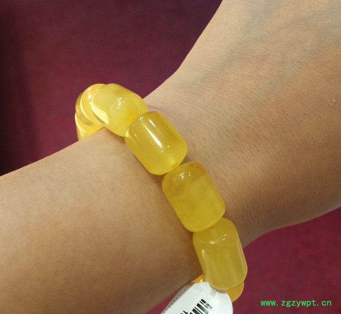 川东珠宝无优化蜜蜡桶珠手链 女款琥珀蜜蜡手串图2