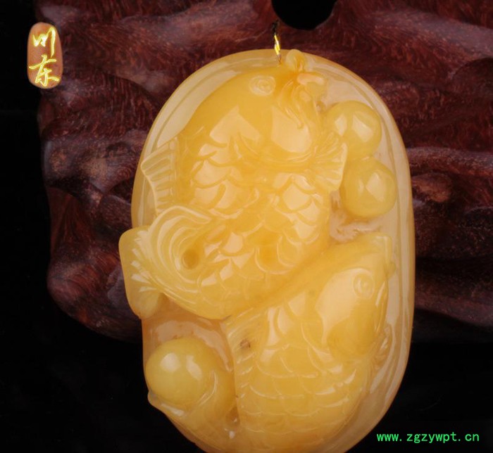 川东珠宝 **波罗的海琥珀蜜蜡雕刻 笑脸佛福禄寿观音挂件Y图2