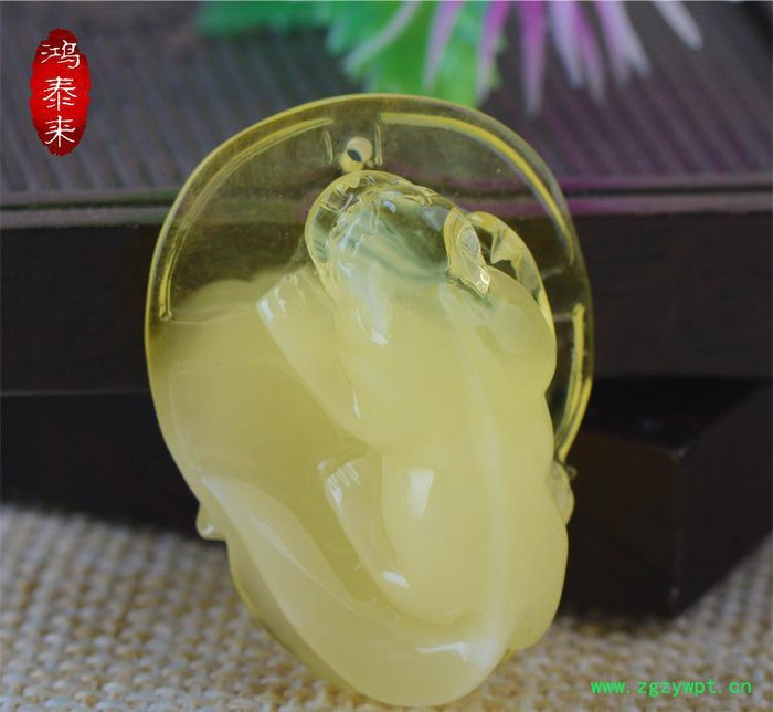 精致吉祥琥珀雕刻件鲤鱼 10克左右新蜜蜡吊坠 鸿泰来**图2