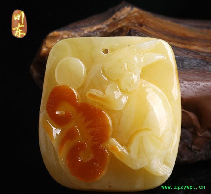 川东琥珀蜜蜡雕刻吊坠无优化原矿蜜蜡打磨挂饰91-1图3