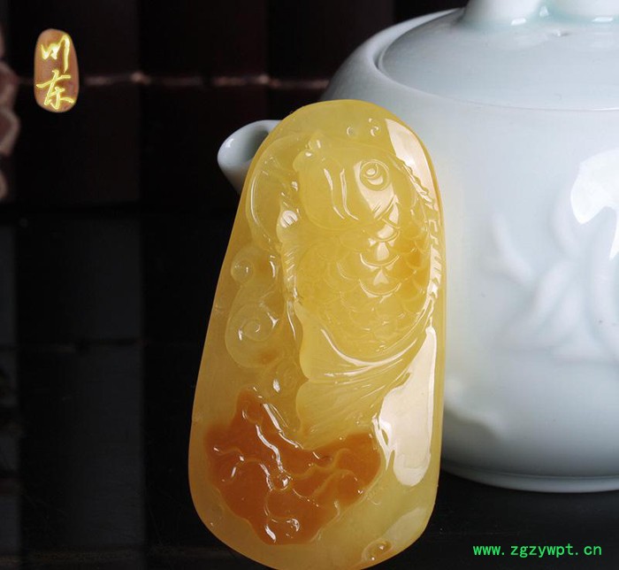 川东珠宝 琥珀蜜蜡**雕刻件 收藏级无优化蜜蜡雕刻坠子图2