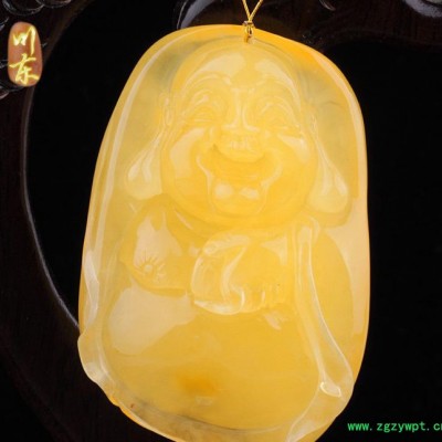 蜜蜡蜜蜡雕刻 天然琥珀蜜蜡金珀血珀弥勒佛雕刻挂件