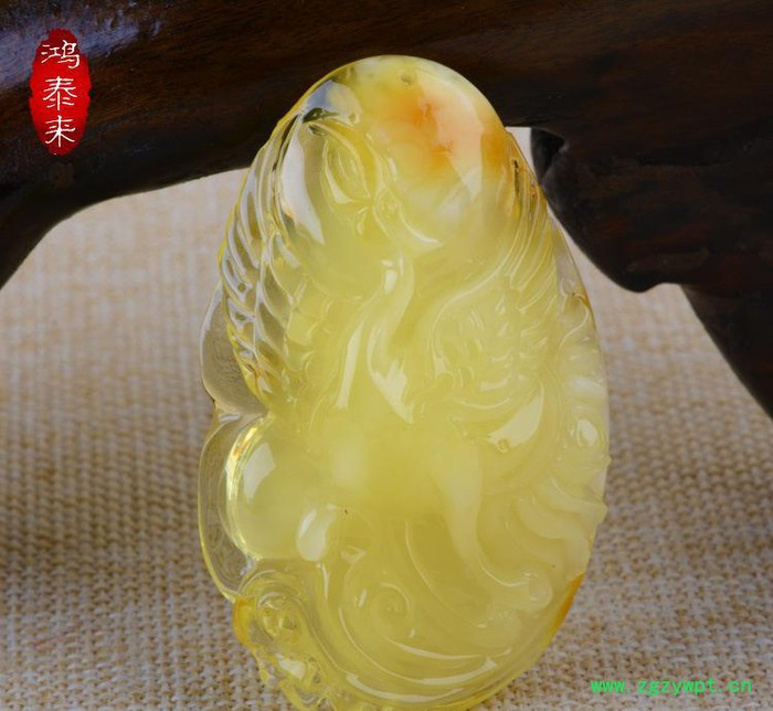 网络**款琥珀蜜蜡雕刻件 如意小挂件 鸿泰来琥珀**包邮】图2