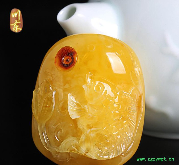 川东 波罗的海琥珀蜜蜡吊坠无优化蜜蜡雕刻件46-50图2