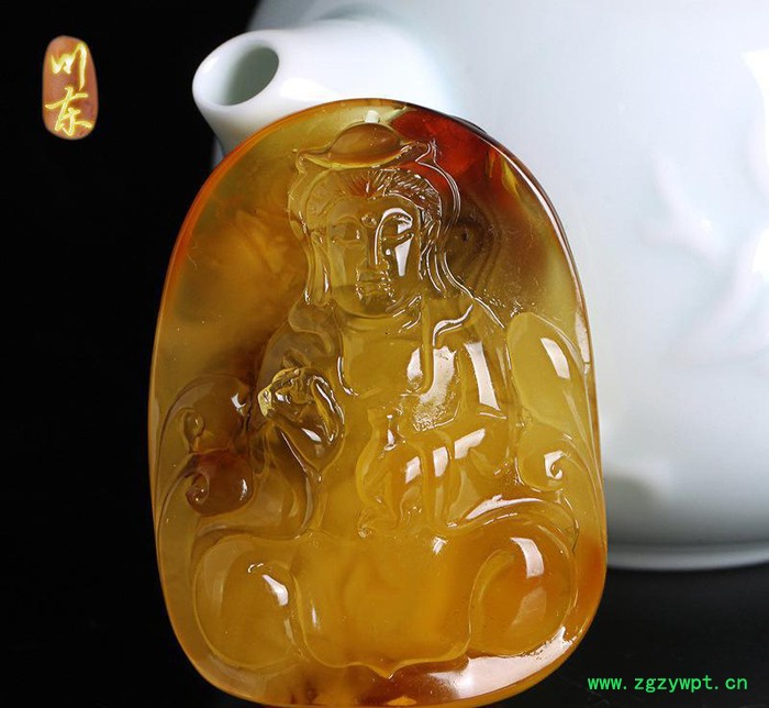 川东珠宝琥珀蜜蜡天然吊坠 无优化老蜜蜡雕刻挂件51-57图2