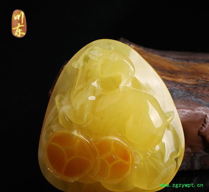川东珠宝 琥珀蜜蜡吊坠 无优化蜜蜡原矿雕刻挂件直销100-1图2