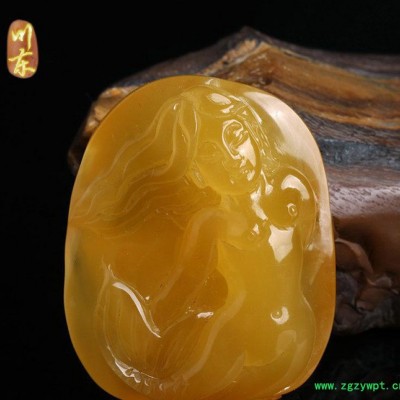 川东珠宝 琥珀蜜蜡吊坠 无优化蜜蜡原矿雕刻挂件直销100-1