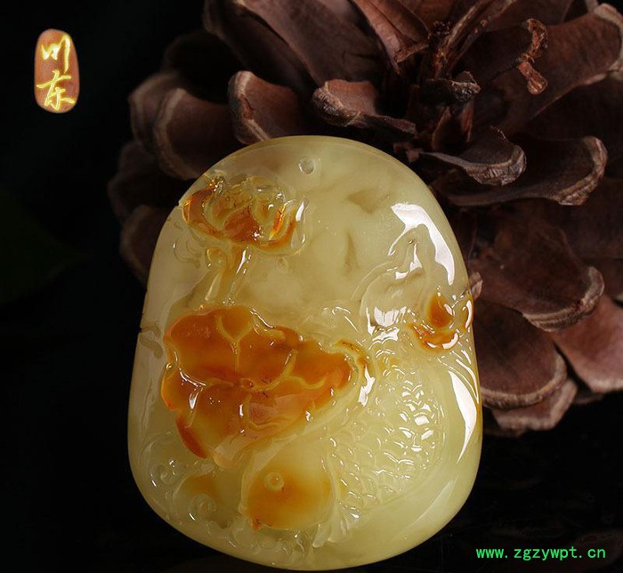 琥珀蜜蜡吊坠保真无优化蜜蜡原石雕刻鱼项坠151-161图3