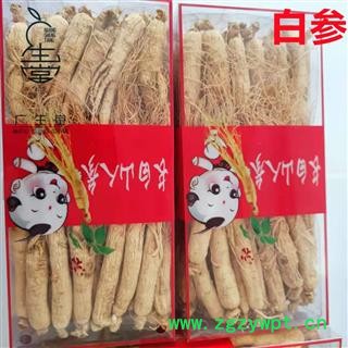 产地直销 60支原皮白参【广生堂中药材】批发零售中药材白参每盒500g一手货源图2