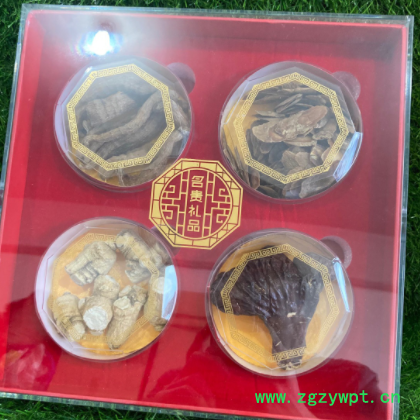 新款四宝礼盒 西洋参 高丽参片 林下灵芝 林下天麻四种图2