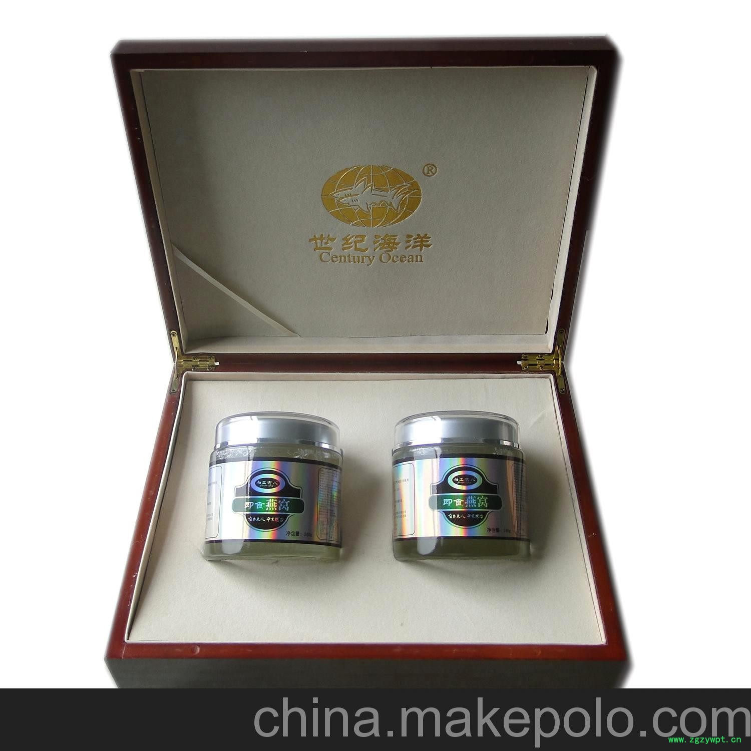 白玉夫人常温即食燕窝240g全浓燕窝2瓶装高端实木礼盒图3