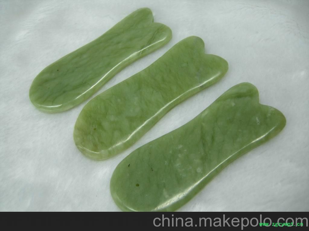 玉器批发天然岫玉刮痧板无裂纹嫩绿色花纹细腻温润厂家一手货图4